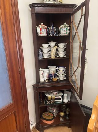 Mueble Rinconera Madera Maciza Vitrina