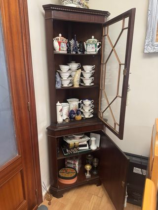 Mueble Rinconera Madera Maciza Vitrina