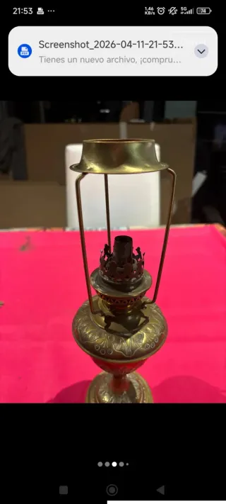 Lámpara antigua latón principios SXX(leer)