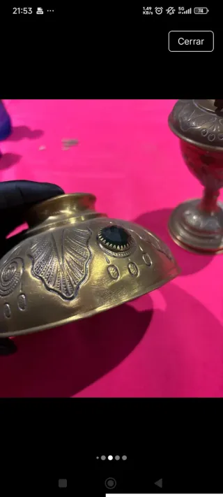 Lámpara antigua latón principios SXX(leer)