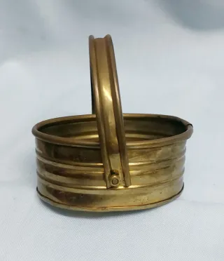 2 Cestas Metálicas Doradas Antiguas