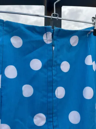 2️⃣ Conjunto Flamenco Azul Lunares Blancos