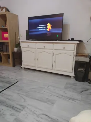 Mueble salón madera blanco