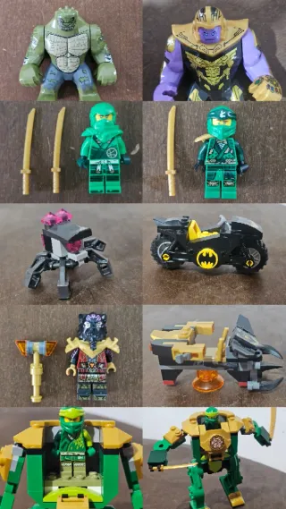 Lote LEGO Ninjago, Marvel e DC