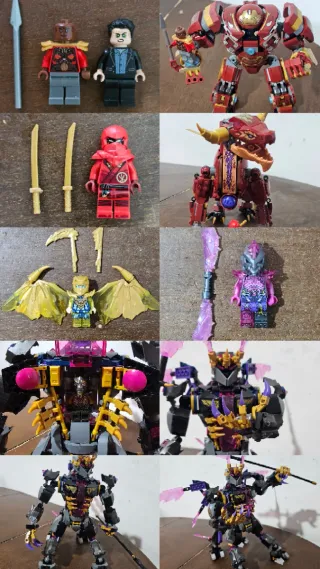 Lote LEGO Ninjago, Marvel e DC