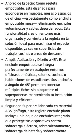Regleta Enchufes empotrable para mesa USB PD QC3.0