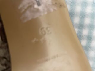 Zapatos de fiesta tacón dorado y marrón