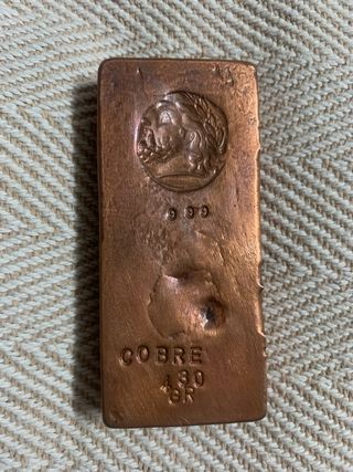 Lingote de Cobre 999 con Sello Griego