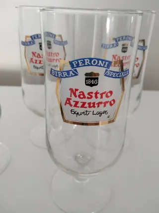 4 Bicchieri Birra Peroni Nastro Azzurro