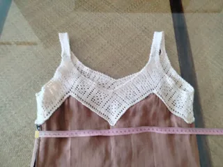Abito uncinetto beige e marrone taglia unica