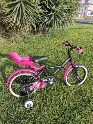 Bicicleta Infantil B'TWIN 16" Rosa/Negra