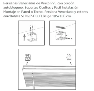 Persiana Veneciana Beige 105x160cm PVC