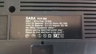 Saba RCR 588 Radio Cassette Vintage