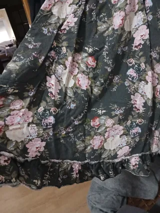 Vestido verde floral manga corta