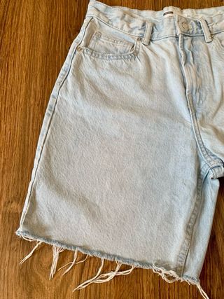 Frayed Denim Short Bershka Blue 36/S