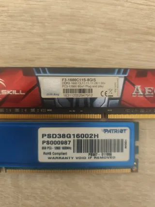 DDR3 8GBx2 1600 1.5V