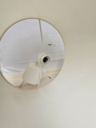 2 Lámparas Pantalla Tela Blancas