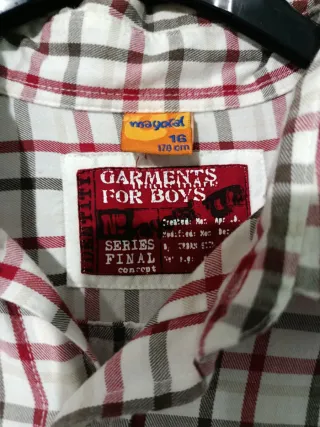 Camisa Mayoral cuadros roja y blanca Talla 16 años