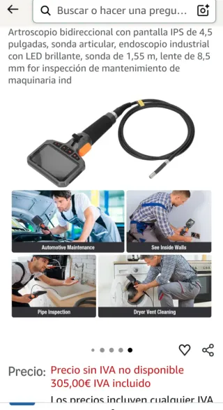 Artroscopio bidireccional con pantalla IPS
