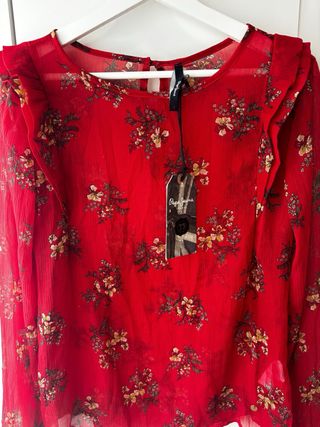 Blusa Pepe Jeans Roja Estampada