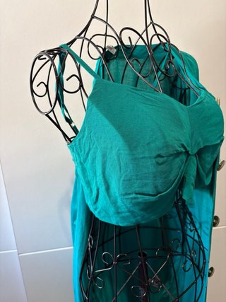 Conjunto túnica/vestido e top verde