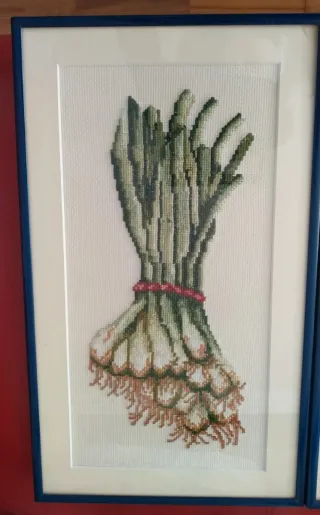 2 Quadri Punto Croce Verdure