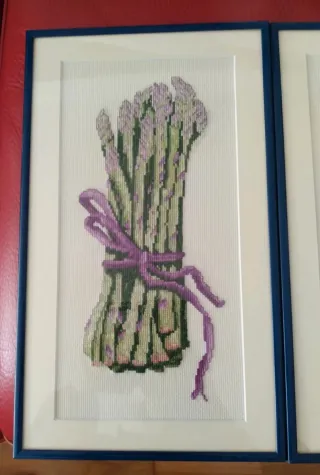 2 Quadri Punto Croce Verdure