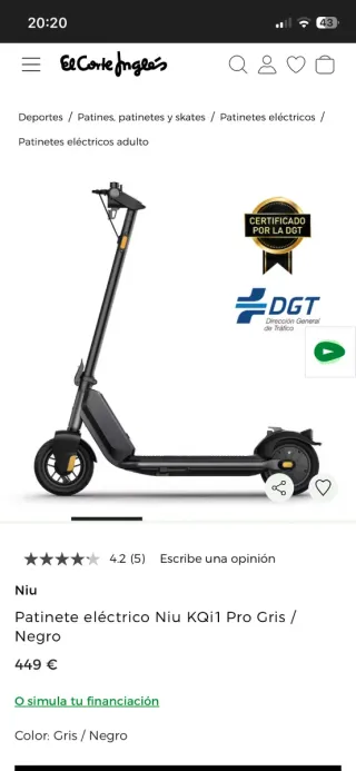 Patinete Eléctrico Negro