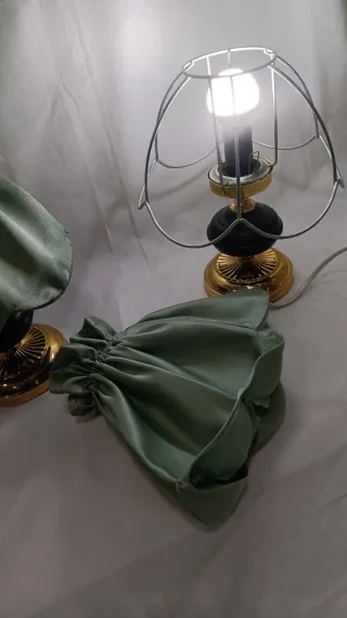 Lámparas Vintage Años 80 Verde y Doradas