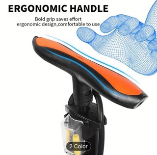 Bomba Manual Bicicleta con Barómetro Naranja