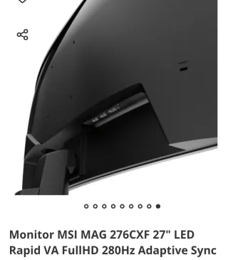 Monitor Curvo MSI 27 FHD 280Hz