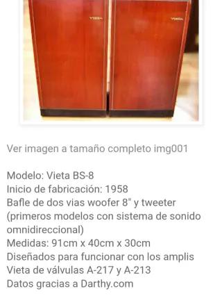 Altavoces Vieta BR-8 alta fidelidad Obnidirecciona