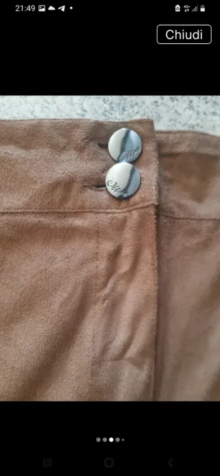 Pantaloni Oltre scamosciati marroni