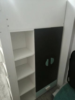 Cama alta SMÅSTAD IKEA Rosa/Blanco y turquesa/blan