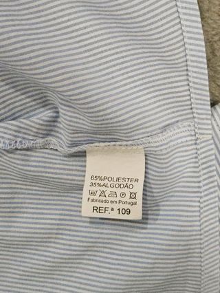 Camisa Clássica Listrada Azul e Branca
