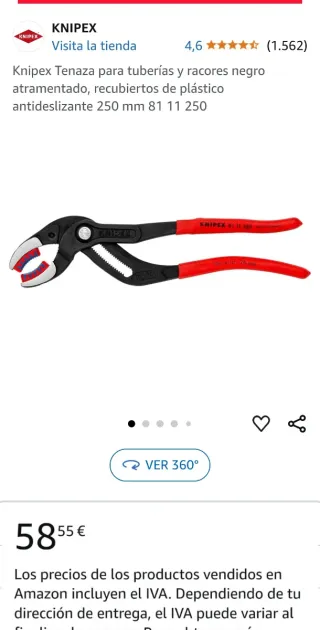 Tenaza Knipex para tuberías