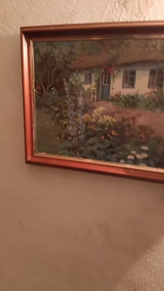 Cuadro de casa y jardín