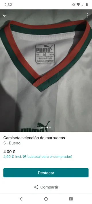Camiseta Selección Marruecos Puma Talla S