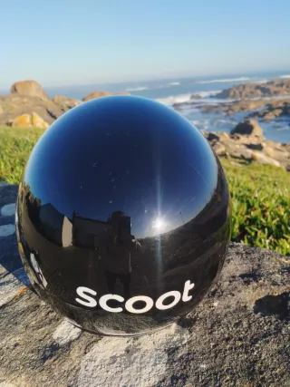 Capacete Moto Preto com Raio Branco