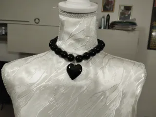 Collana Gotico Punk Rock Cuore Nero