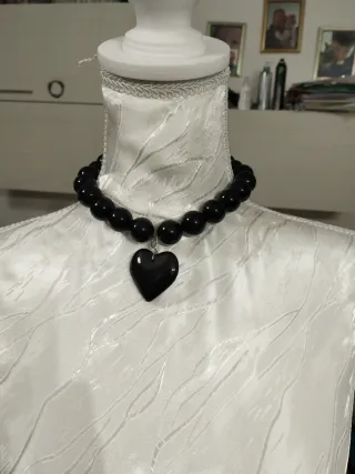 Collana Gotico Punk Rock Cuore Nero