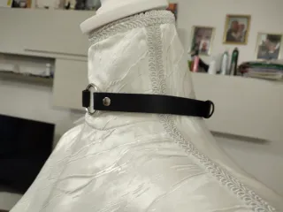 Choker Gotico Nero con Anello Argento