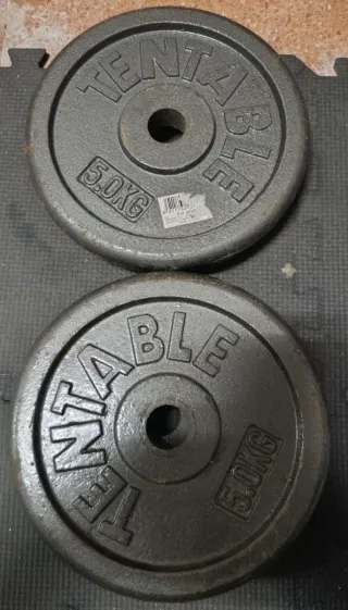 Discos de diferentes pesos, 3, 5 y 10kgs. 80€ todo