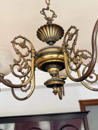 Lámpara de techo Vintage Bronce y Cristal –