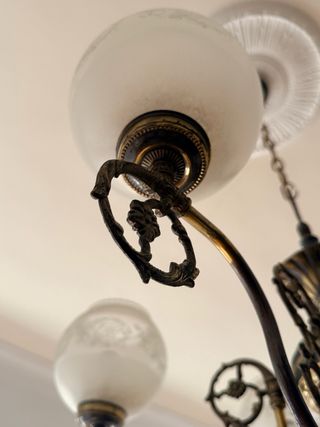 Lámpara de techo Vintage Bronce y Cristal –