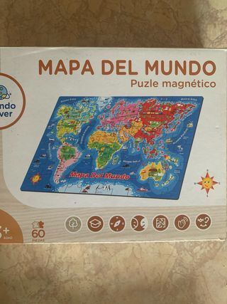 Puzzle Mapa del Mundo Magnético 60 Piezas