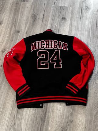 Giacca Varsity M&2 MICHIGAN Nera Rossa Taglia M