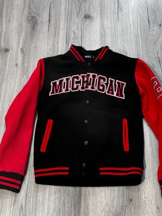 Giacca Varsity M&2 MICHIGAN Nera Rossa Taglia M