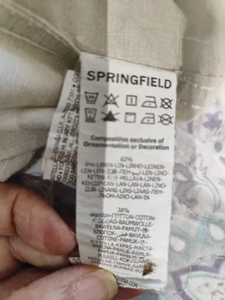 Camisa beige cuello mao