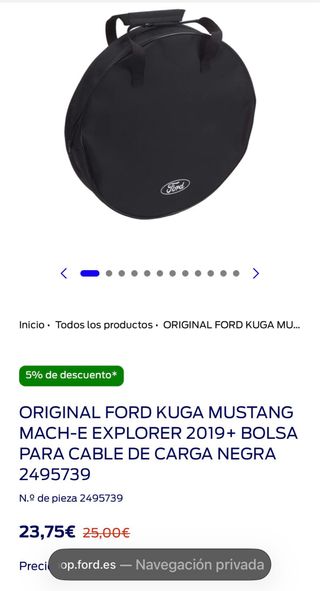 Bolsa para cable de carga Ford